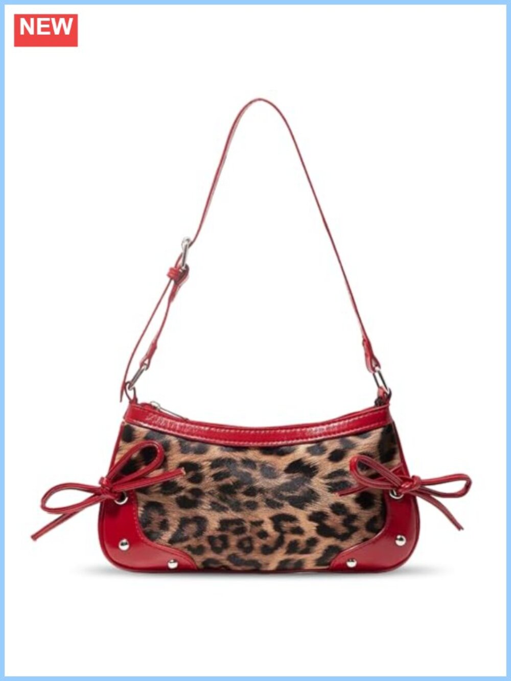 Faux Leather Leopard Crossbody Bag Evening Clutch Purse
